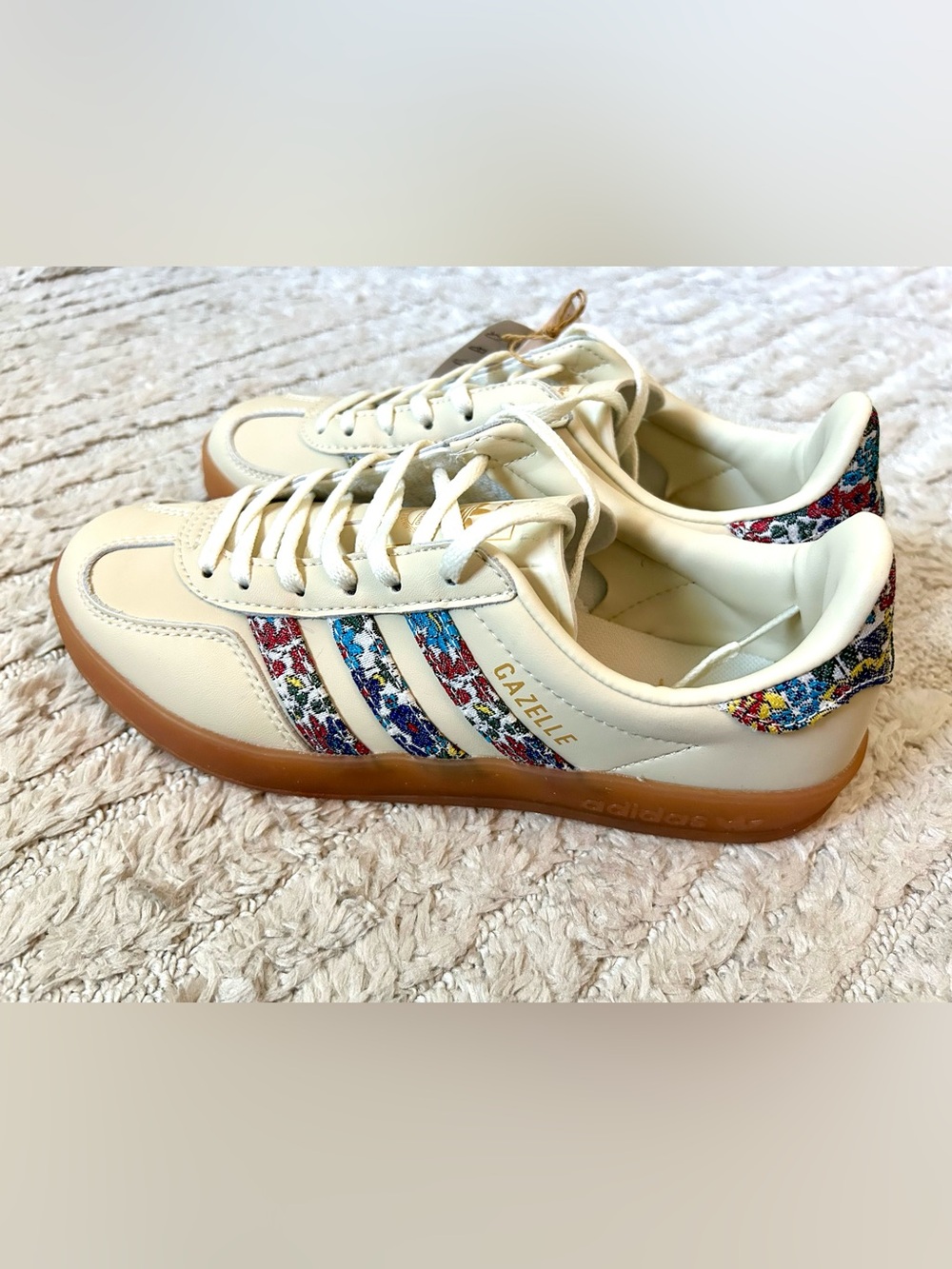 NWB Adidas Gazelle Sneakers - Liberty of London collab - Women’s US 7.5 - Picture 3 of 7